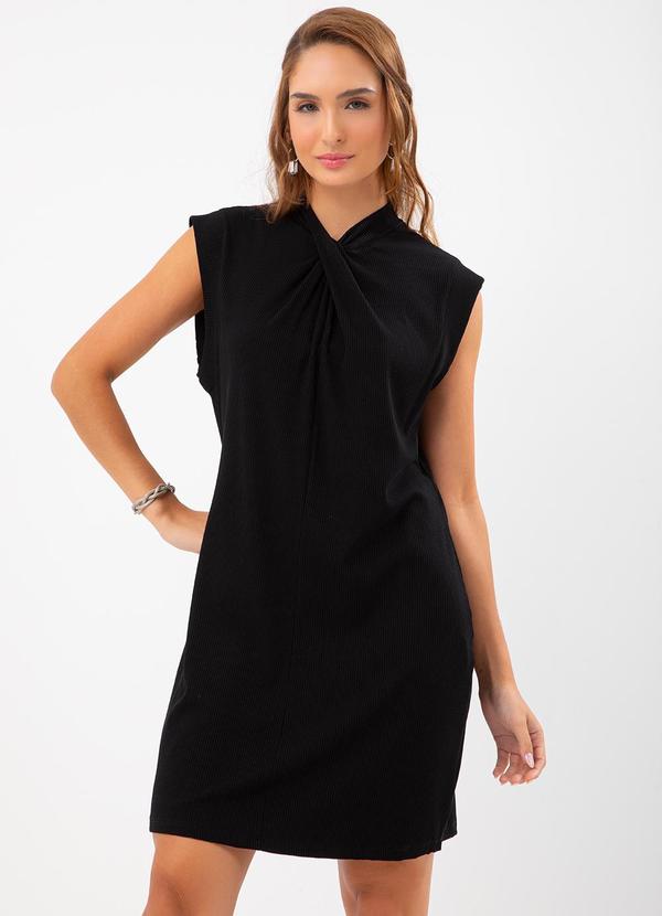 Vestido Canelado Preto