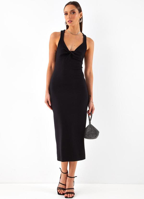 Vestido Estampado Preto