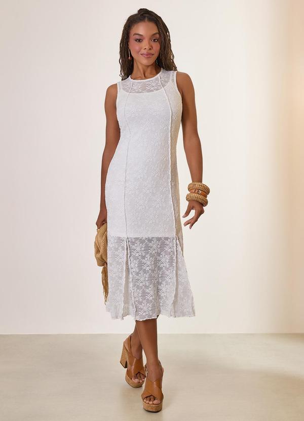 Vestido Midi em Renda Preto