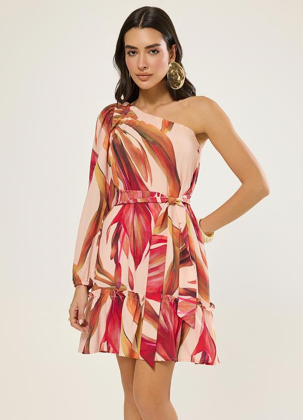 Vestido Feminino Ombro So Estampa Exclusiva Nude Rosado