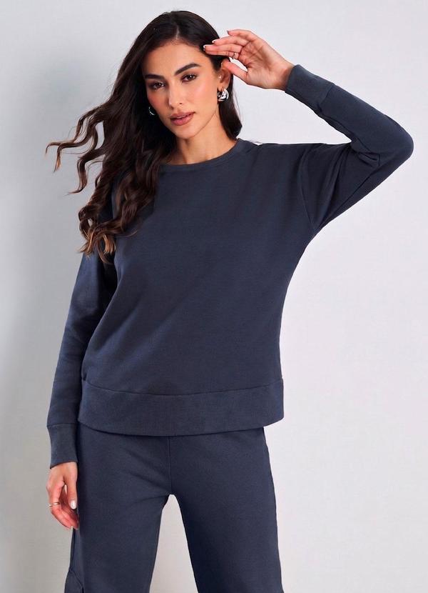 Blusa Comfy Moletom Peluciado Chumbo