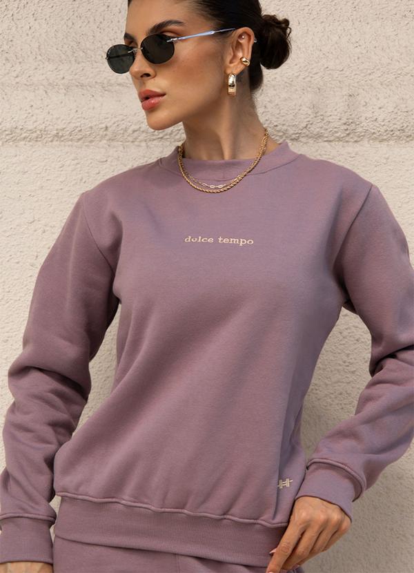 Blusa de Moletom Feminino Dolce Tempo Lilás
