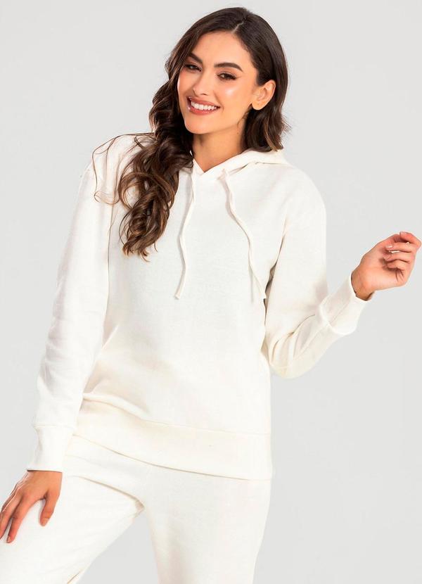 Blusa Moletom Oversized Kally Off White