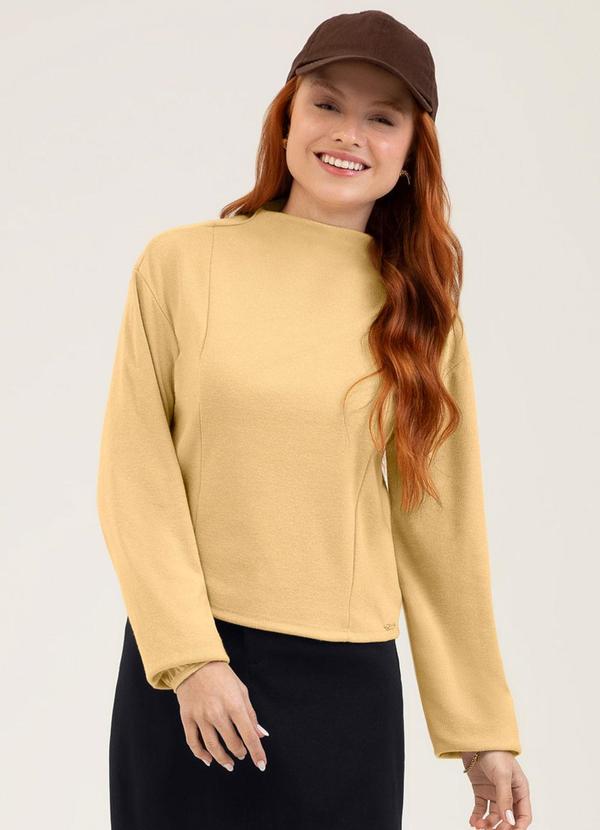 Blusão em Canelado Aveludado Amarelo