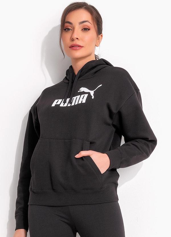 Vista 2 Blusão Ess Logo Crew Preto Puma Puma