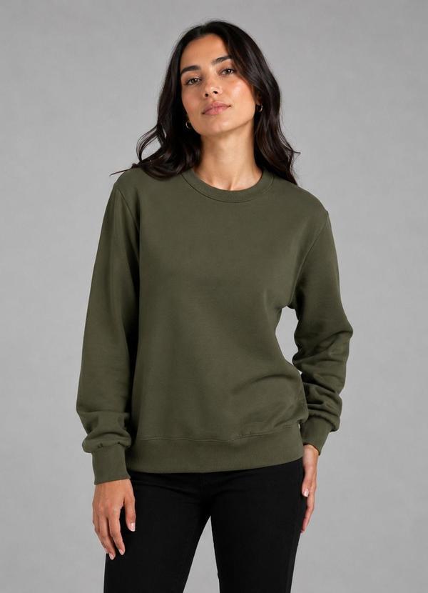 Blusão Feminino Básico de Moletom Verde