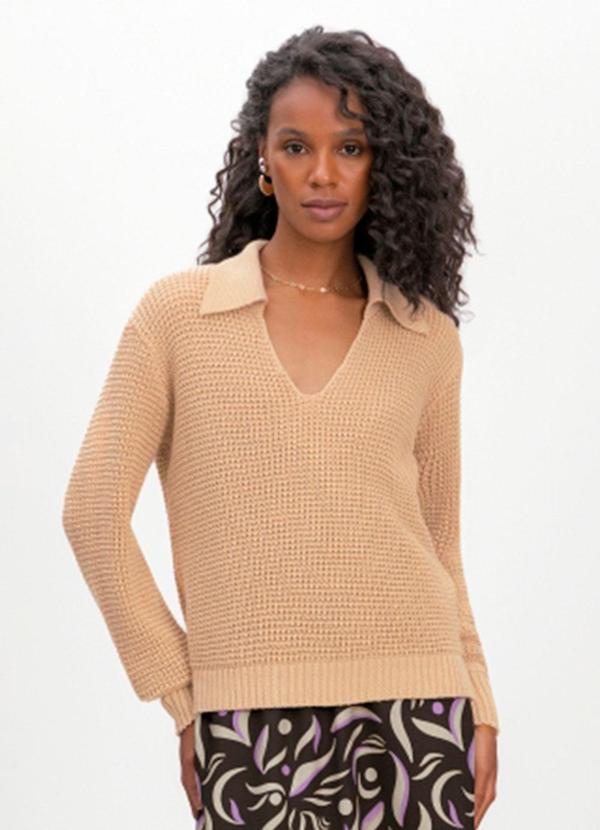 Blusão Feminino em Tricot Bege