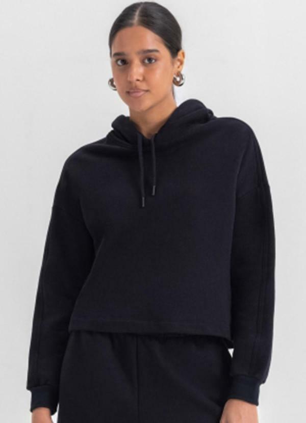 Blusão Feminino Moletom  Preto