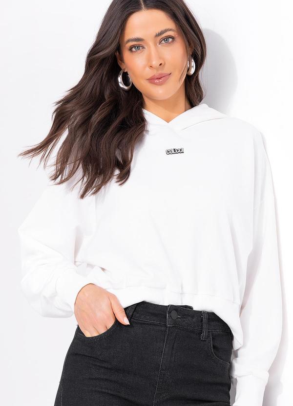 Vista 2 Blusão Moletom com Capuz Off White Colcci Colcci