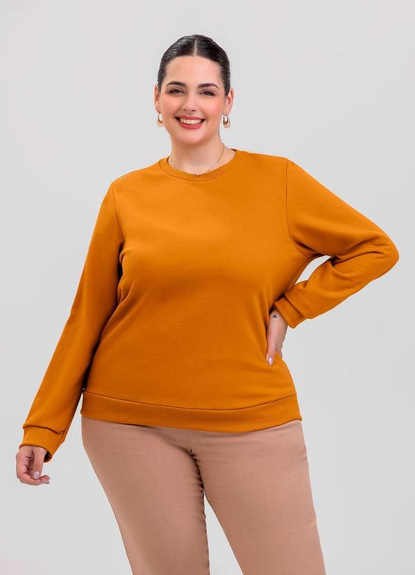 Blusão Plus Size em Moletom Amarelo