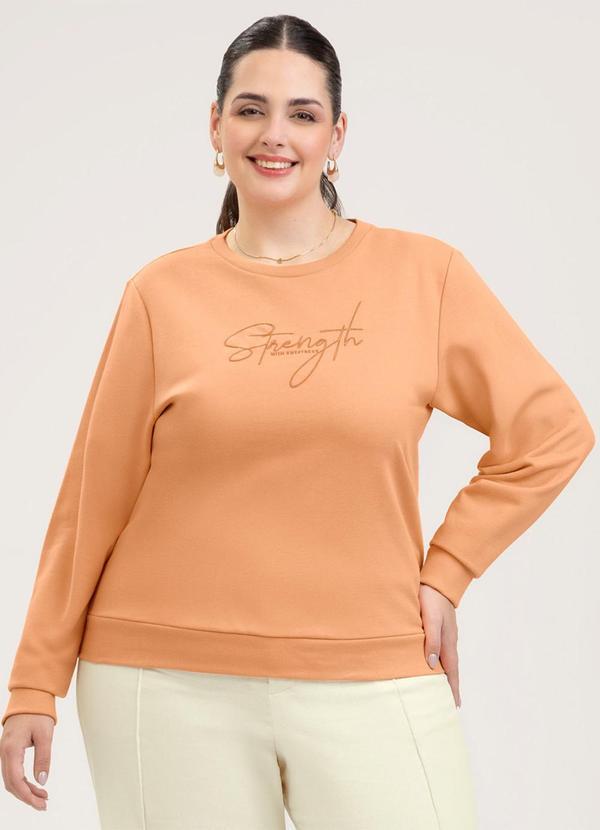 Blusão Plus Size em Moletom Laranja
