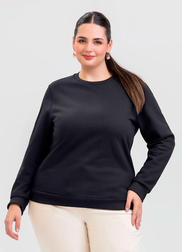 Blusão Plus Size em Moletom Preto