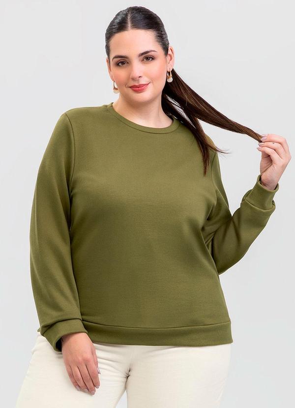 Blusão Plus Size em Moletom Verde