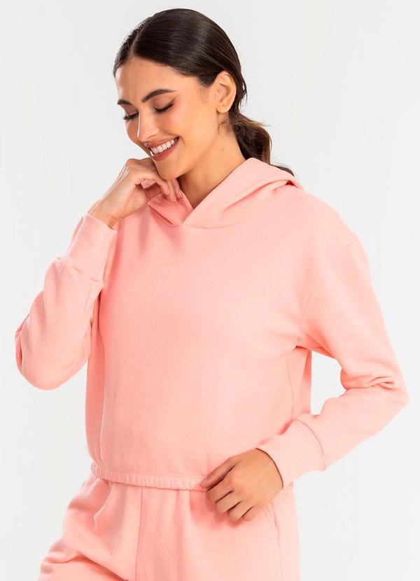 Vista 2 Cropped Moletom com Capuz Blush Meu Jeans Meu Jeans