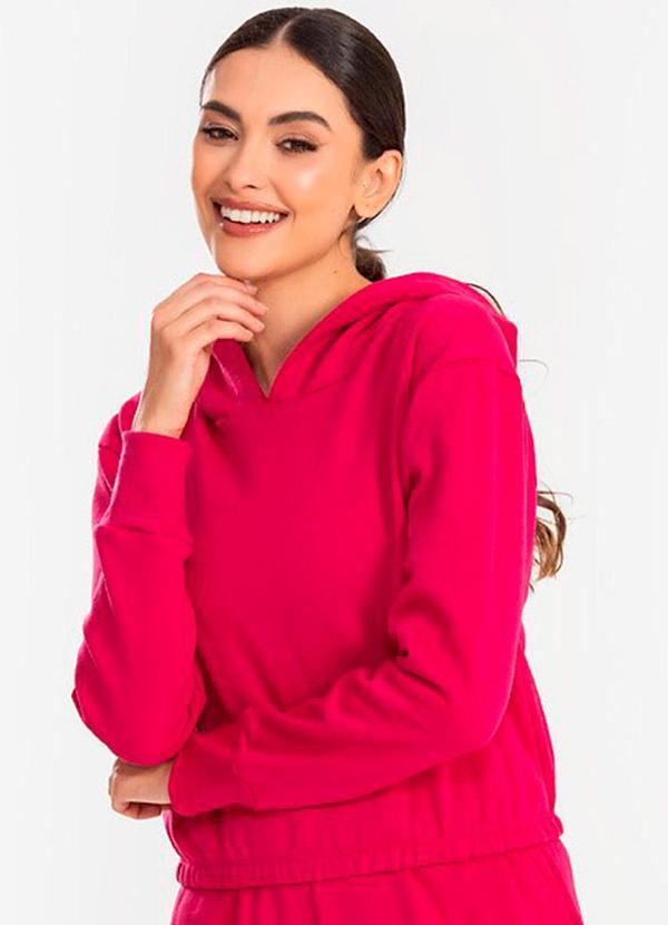 Vista 2 Cropped Moletom com Capuz Pink Meu Jeans Meu Jeans