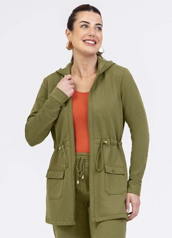 Parka em Moletom Peluciado Verde