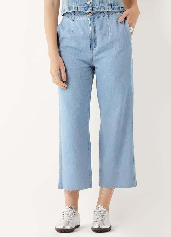 Calça Feminina Jeans Pantacourt Azul