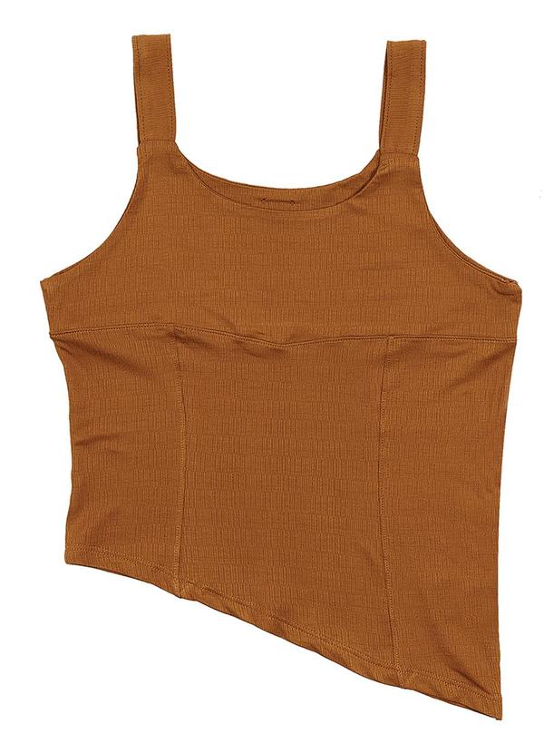 Blusa Assimetrica Teen Feminino Marrom