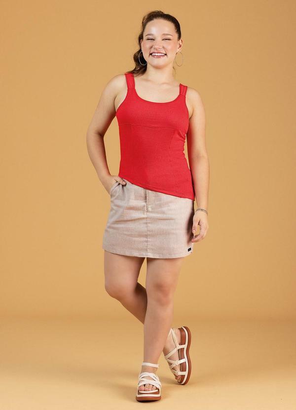 Blusa Assimetrica Teen Feminino Vermelho