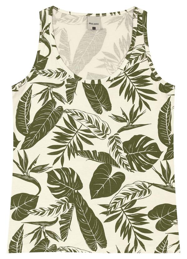 Vista 2 Blusa Básica Tropical Off White Malwee Malwee