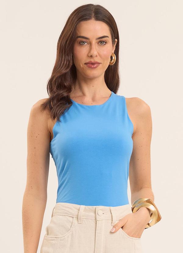 Blusa Boho Canelada Azul