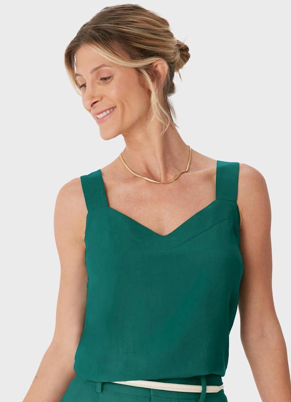 Blusa Box em Viscose Verde