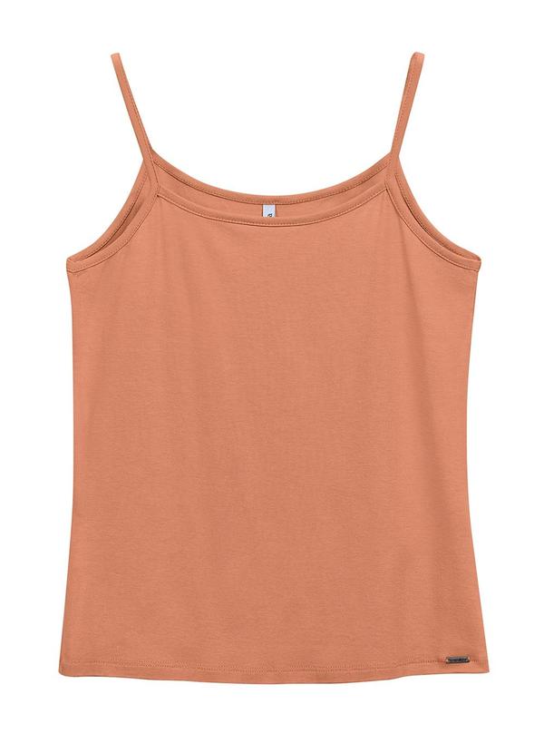 Vista 2 Blusa Cropped Básica Laranja Marialícia Marialícia