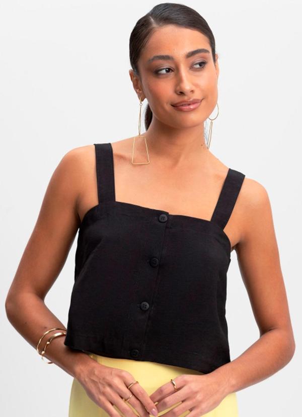 Blusa Cropped Feminina Preto
