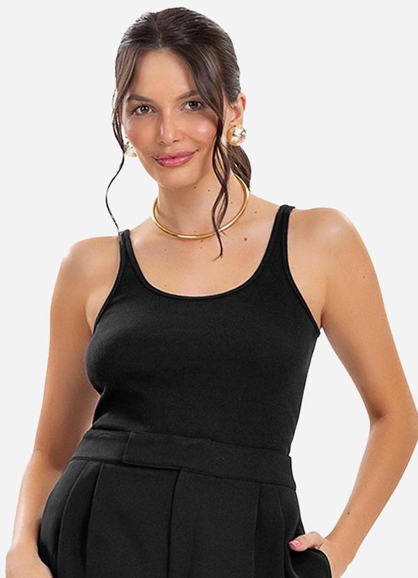 Vista 2 Blusa de Alca Básica Feminina Preto Rovitex Rovitex