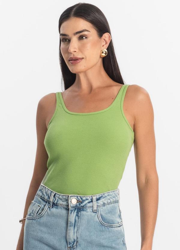 Vista 2 Blusa de Alca Básica Feminina Verde Rovitex Rovitex
