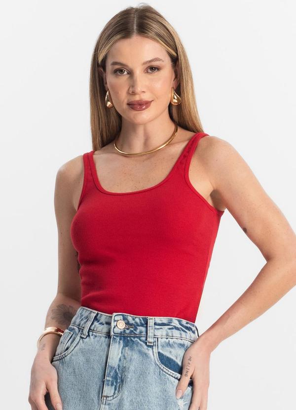 Vista 2 Blusa de Alca Básica Feminina Vermelho Rovitex Rovitex