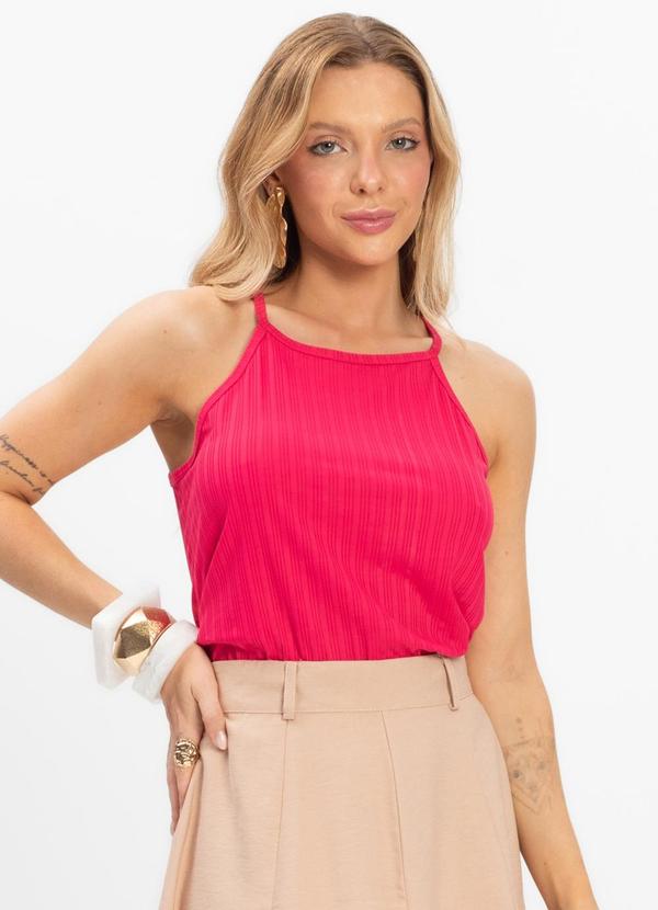 Blusa de Alça em Liganeti Rosa