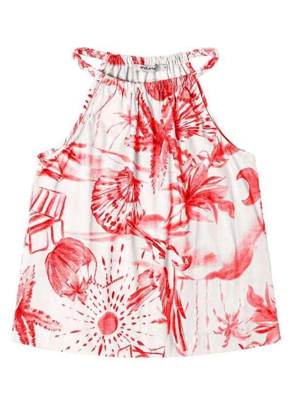 Blusa de Alça Feminina em Meia Malha Laranja