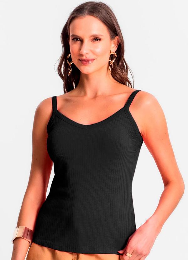 Blusa de Alça Feminina Preto