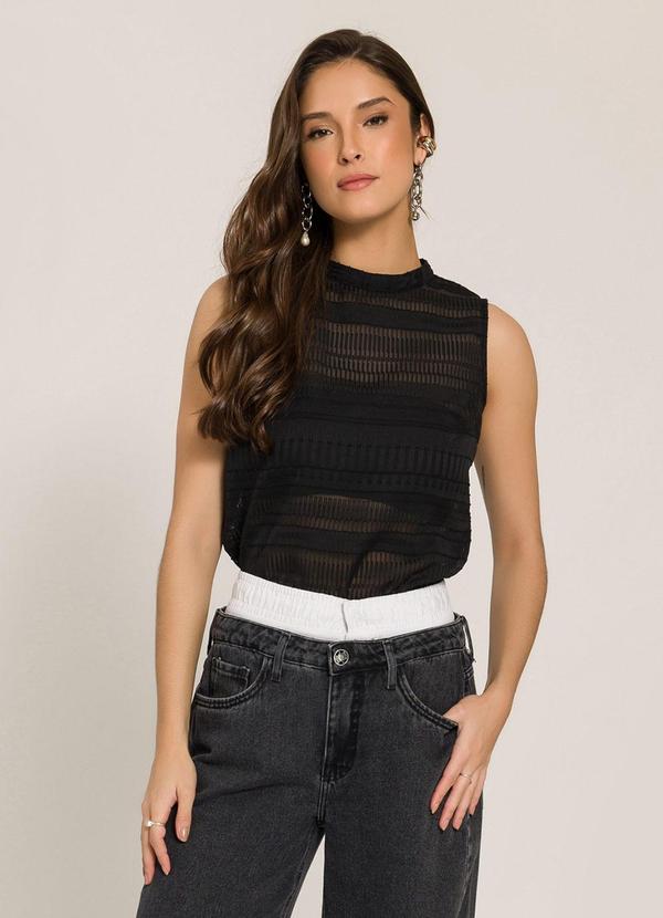 Blusa em Jacquard Preto