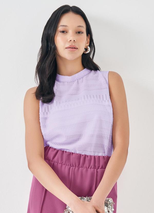 Blusa em Jacquard Roxo