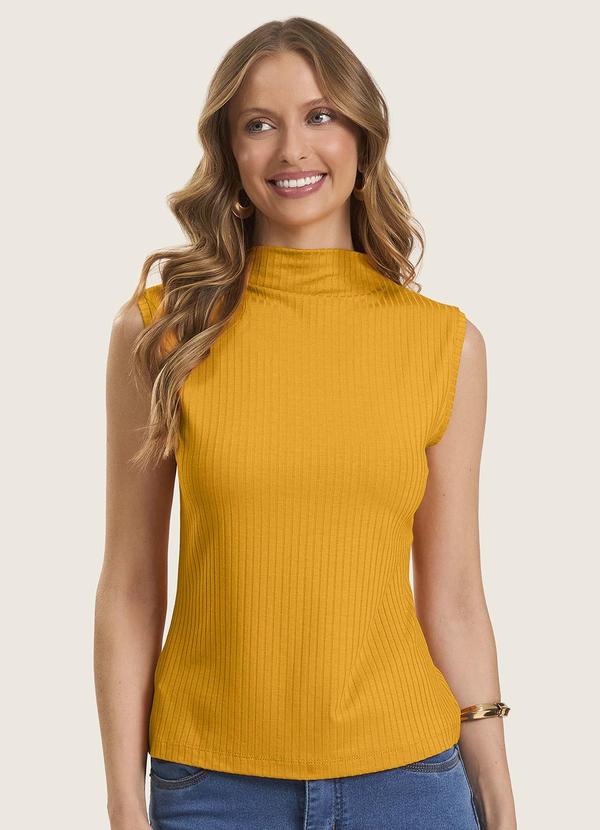 Blusa em Ribana Canelada Amarelo