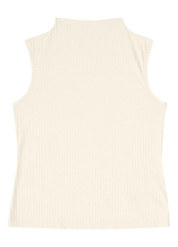 Blusa em Ribana Canelada Bege