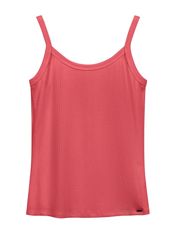 Vista 2 Blusa Feminina Básica Alça Fina Rosa Marialícia Marialícia