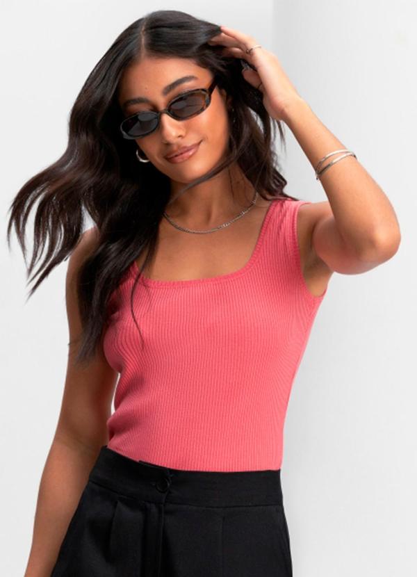 Vista 2 Blusa Feminina Canelada Rosa Essendi Essendi