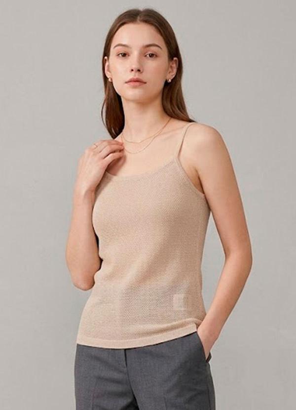 Blusa Feminina com Alça Fina Marrom
