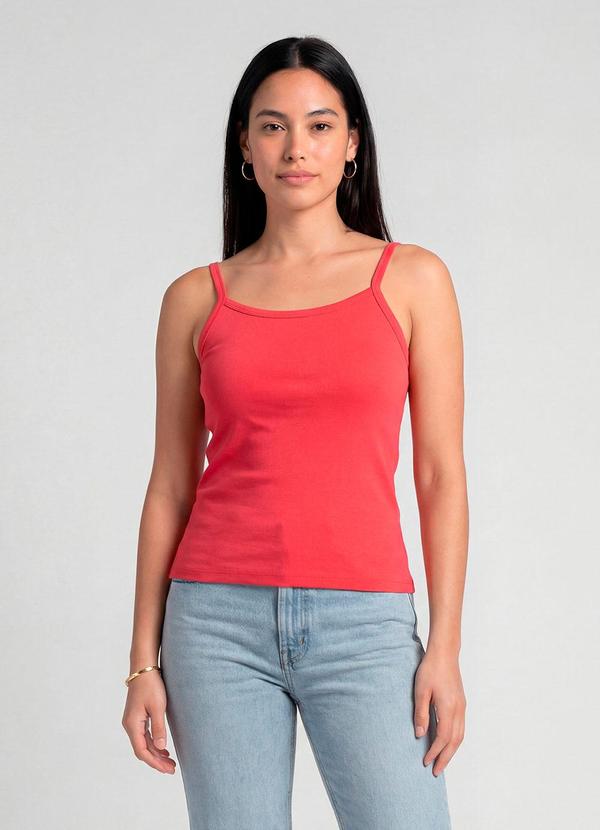 Blusa Feminina com Alça Fina Rosa