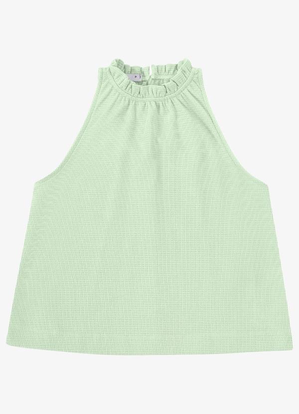 Blusa Feminina de Alça Malhão Maquinetado Verde