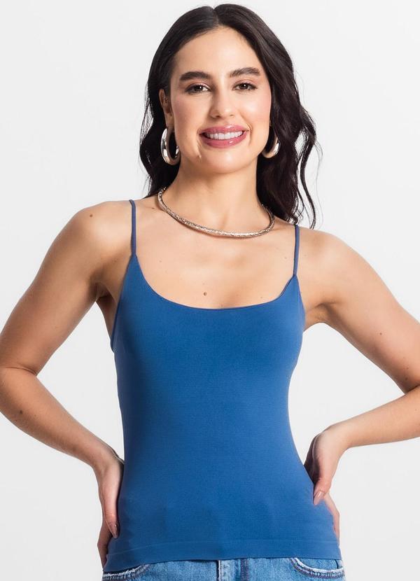 Blusa Feminina de Alça Poliamida Azul