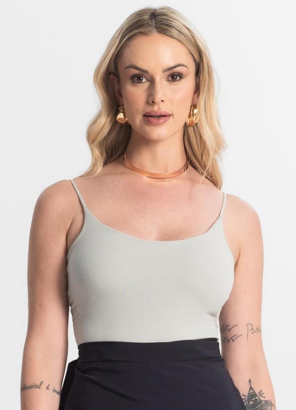 Blusa Feminina de Alça Poliamida Style Box Cinza