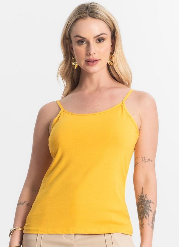Blusa Feminina de Alças Básica Amarelo
