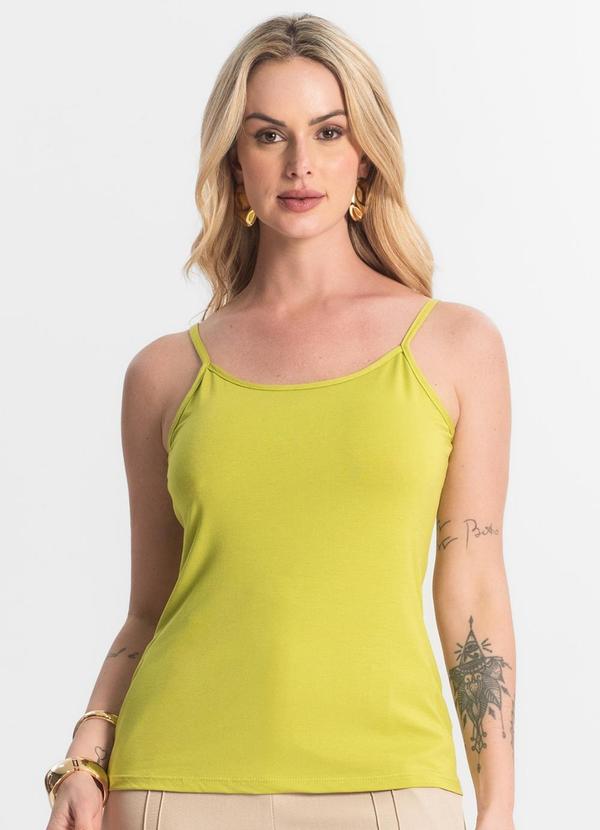 Vista 2 Blusa Feminina de Alças Básica Amarelo Select Select