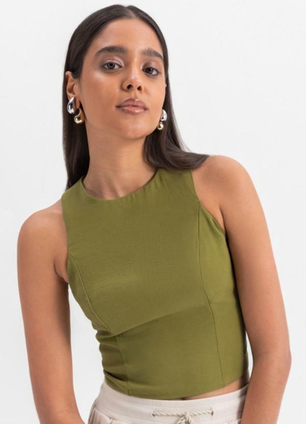Vista 2 Blusa Feminina em Alfaiataria Verde Essendi Essendi