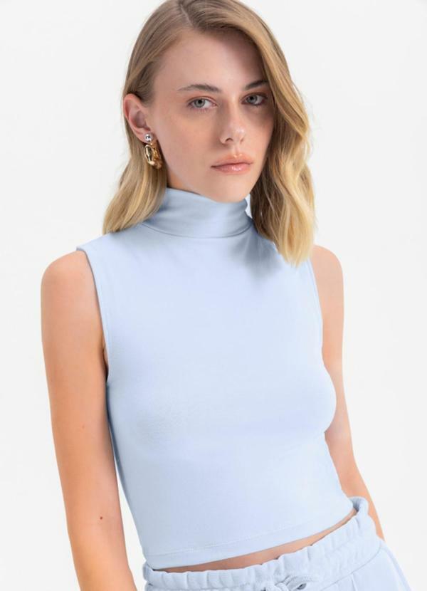 Vista 2 Blusa Feminina em Cotton Azul Essendi Essendi