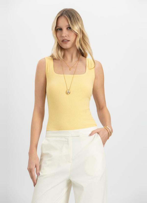 Blusa Feminina em Ribana Amarelo
